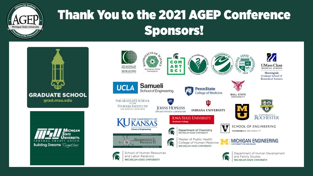 Thank you to the 2021 AGEP conference sponsors!