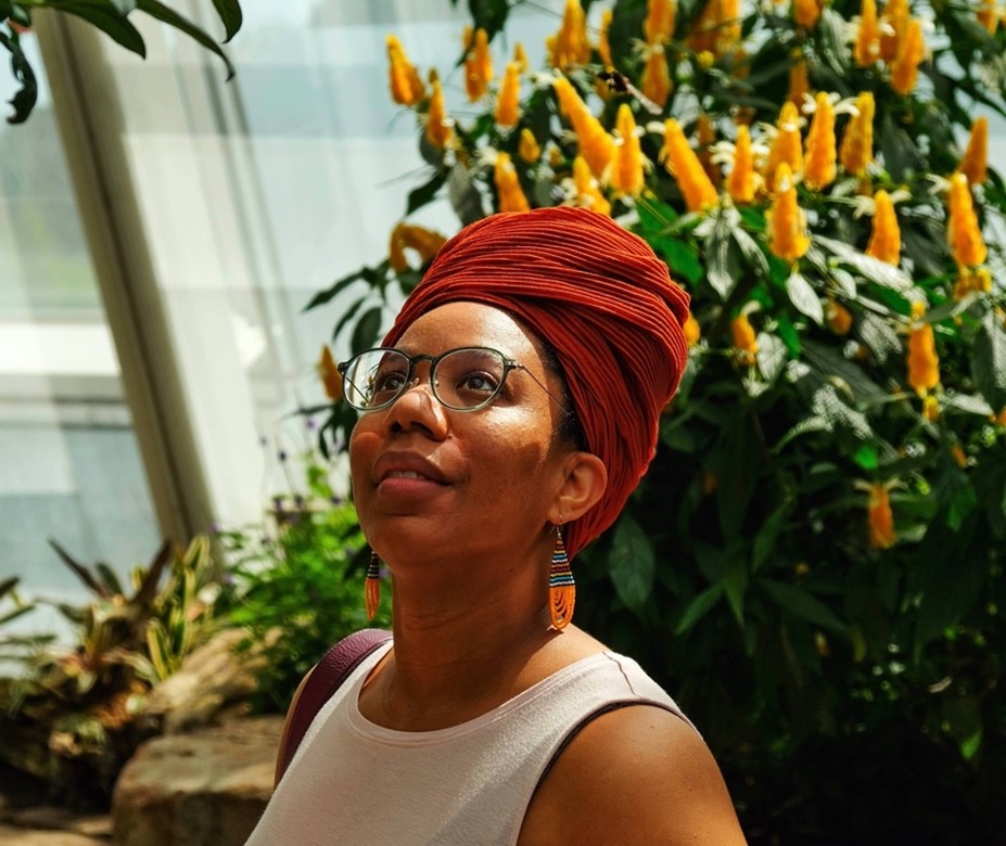 Nicole Macon-McKendree with plants in the background