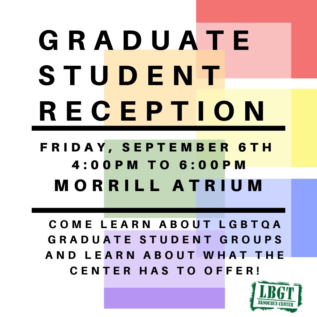 LGBTQA+ Graduate Student Reception on September 6