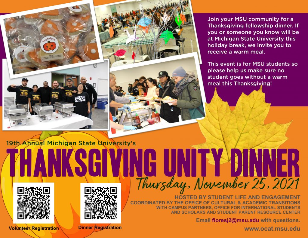 Annual Thanksgiving Day Unity Dinner, November 25, 2021