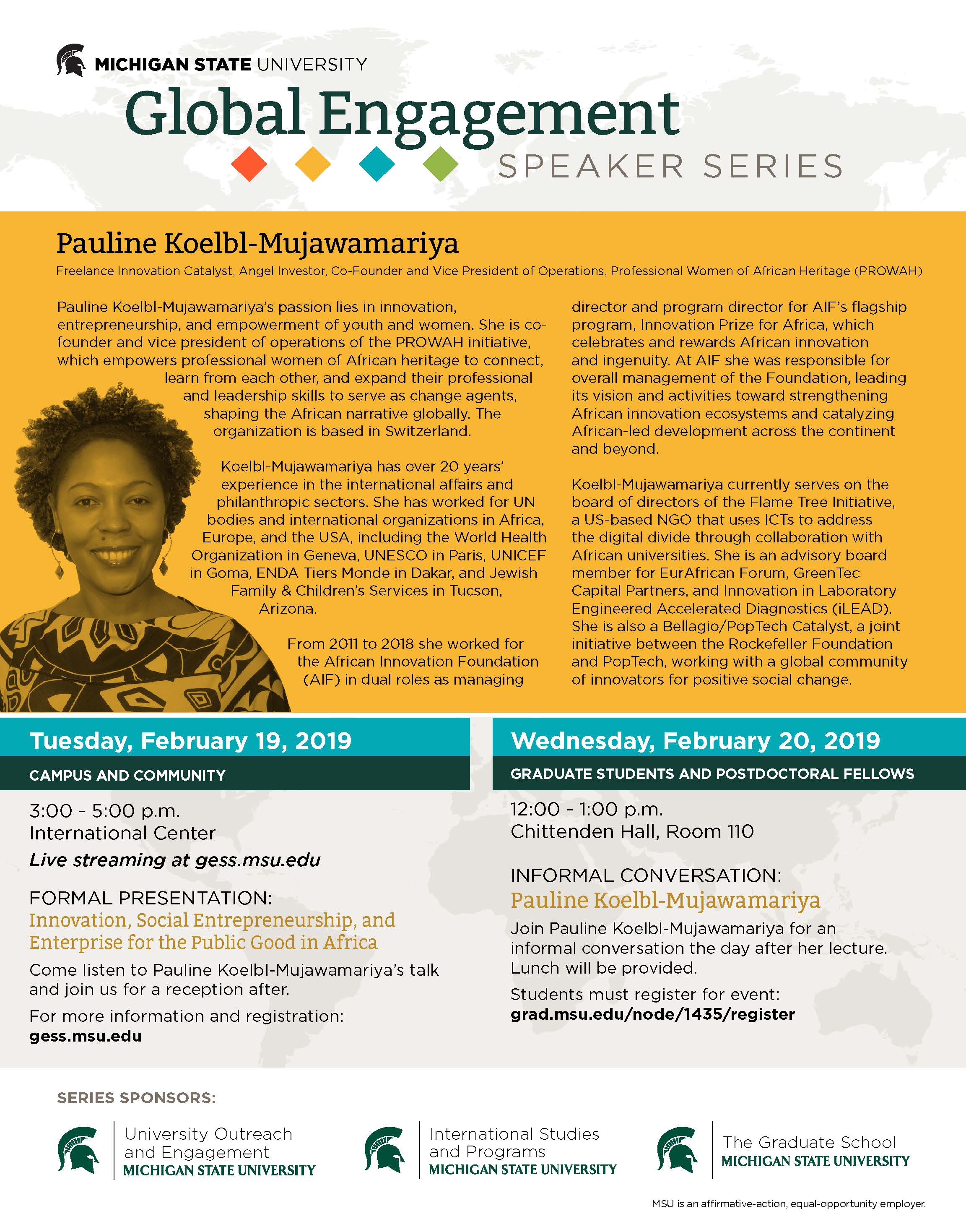 Global Engagement Speaker Series: Pauline Majawamariiya Koelbl