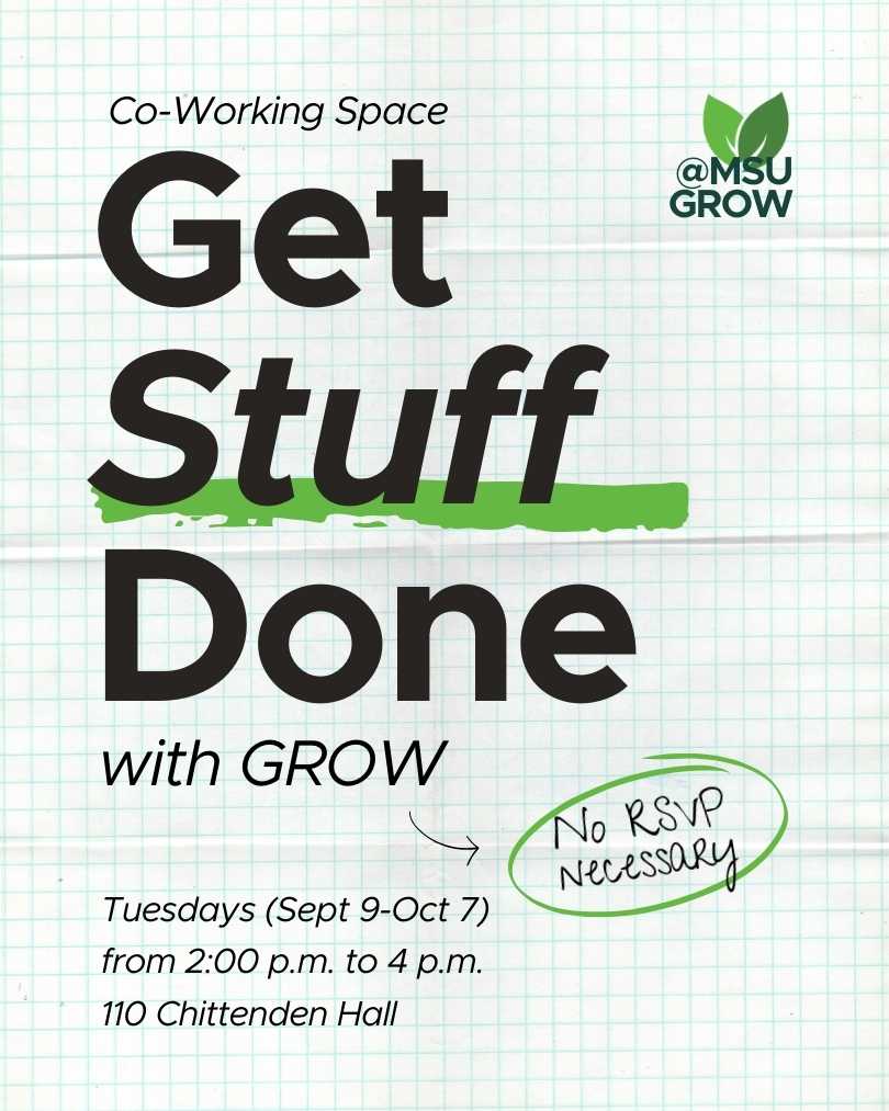 Flyer promoting Get Stuff Done with GROW