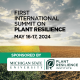 Plant Resilience Summit 2024 A photograph of a field of grain with text overlaid